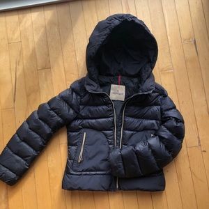 Girls Moncler Navy Puffer 10-12